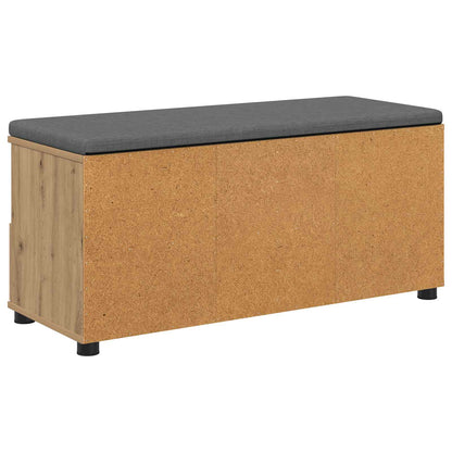 Hall Bench with Cushion with Shelf Artisan Oak 100 x 38 x 46 cm