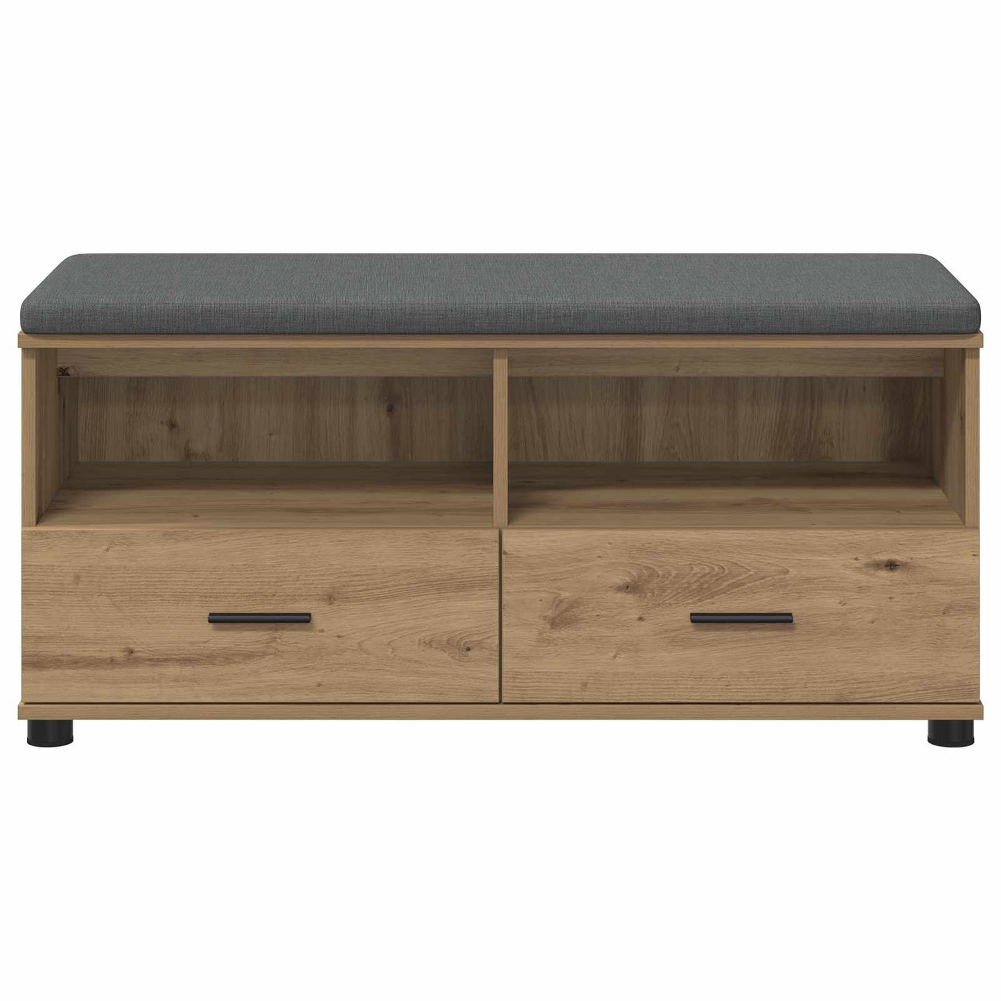 Hall Bench with Cushion with Shelf Artisan Oak 100 x 38 x 46 cm
