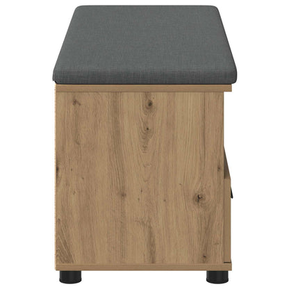 Hall Bench with Cushion with Shelf Artisan Oak 100 x 38 x 46 cm