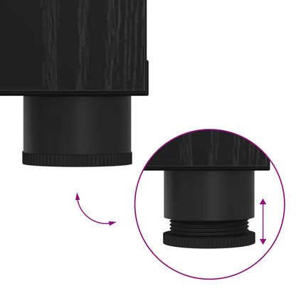 Hall Bench Black Oak 60 x 38 x 46 cm Engineered Wood and Fabric