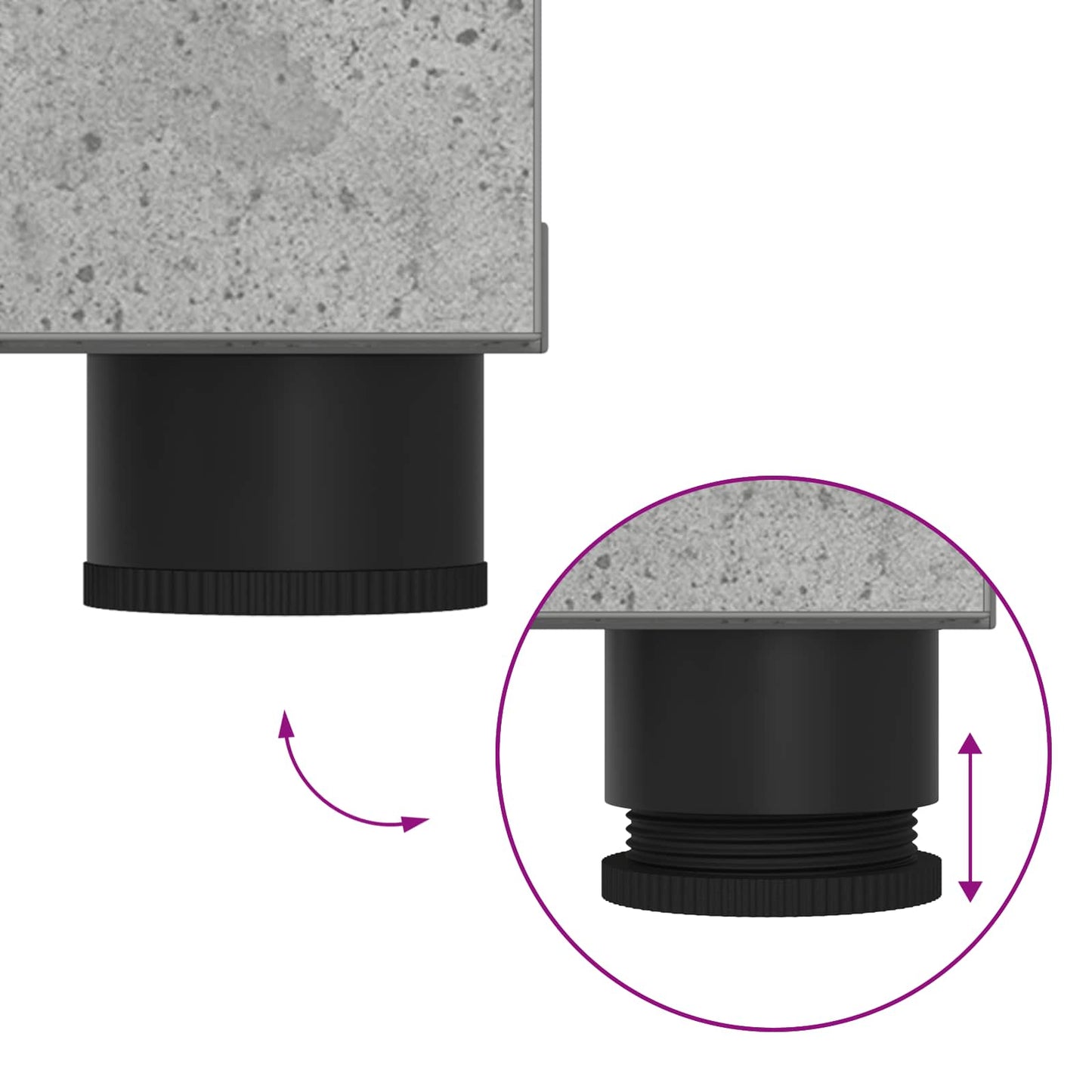 Hall Bench with Cushion with Door Concrete Grey 60 x 38 x 46 cm