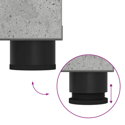 Hall Bench with Cushion with Door Concrete Grey 60 x 38 x 46 cm