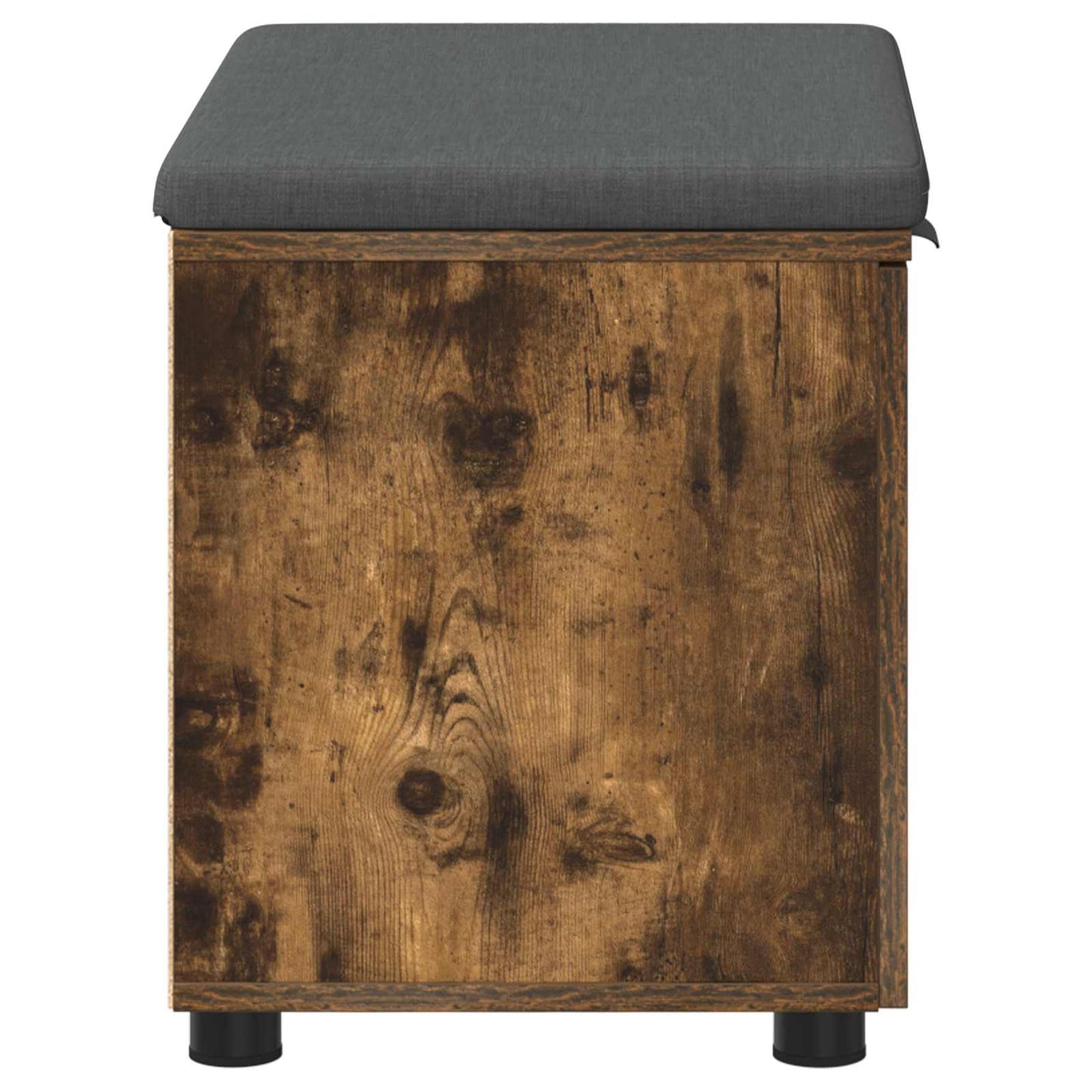 Hall Bench with Cushion with Shelf Smoked Oak 60 x 38 x 46 cm
