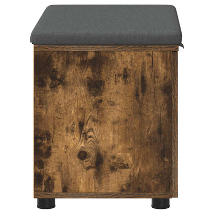 Hall Bench with Cushion with Shelf Smoked Oak 60 x 38 x 46 cm