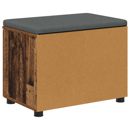 Hall Bench Old Wood 60 x 38 x 46 cm Engineered Wood and Fabric