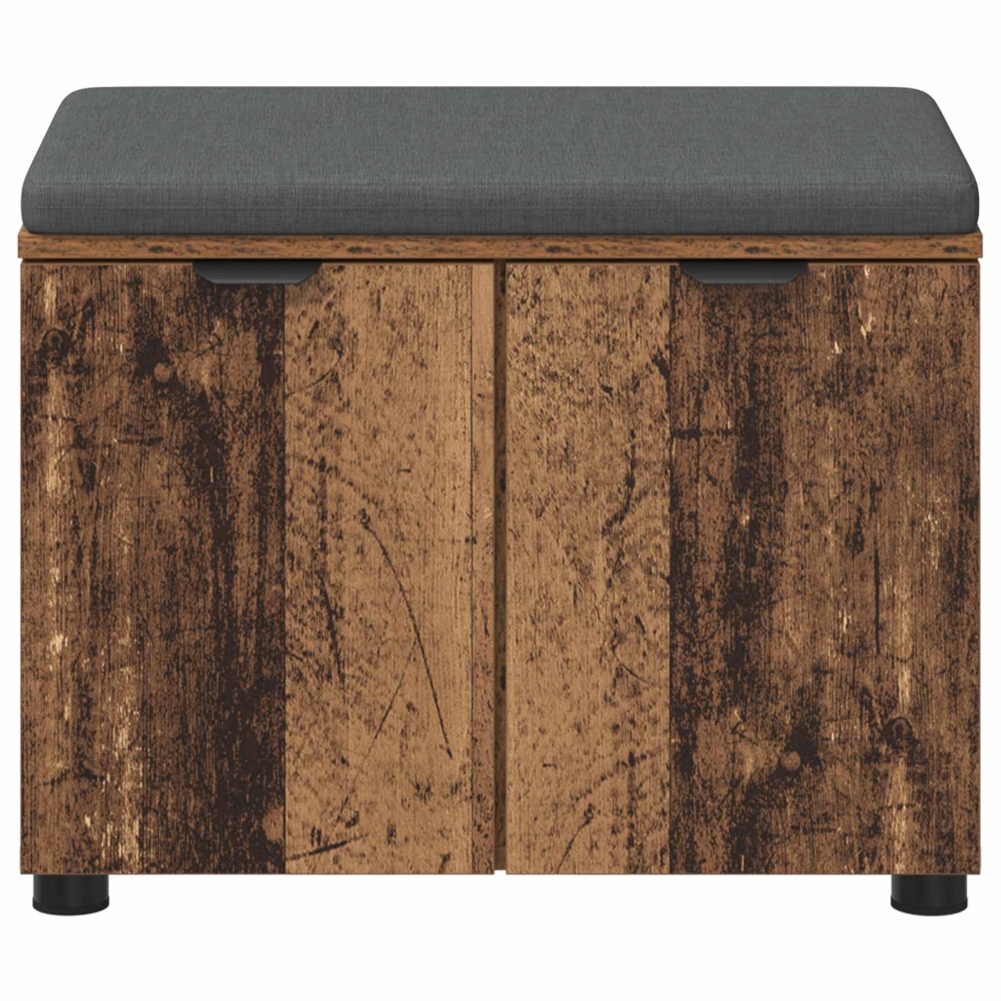 Hall Bench Old Wood 60 x 38 x 46 cm Engineered Wood and Fabric