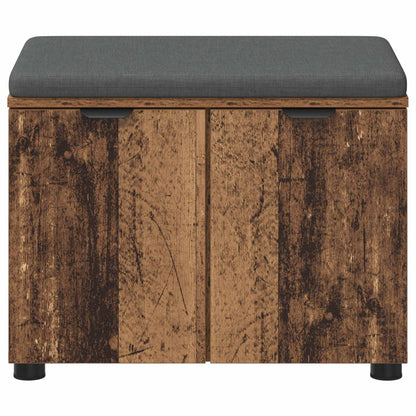 Hall Bench Old Wood 60 x 38 x 46 cm Engineered Wood and Fabric