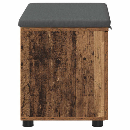 Hall Bench Old Wood 60 x 38 x 46 cm Engineered Wood and Fabric