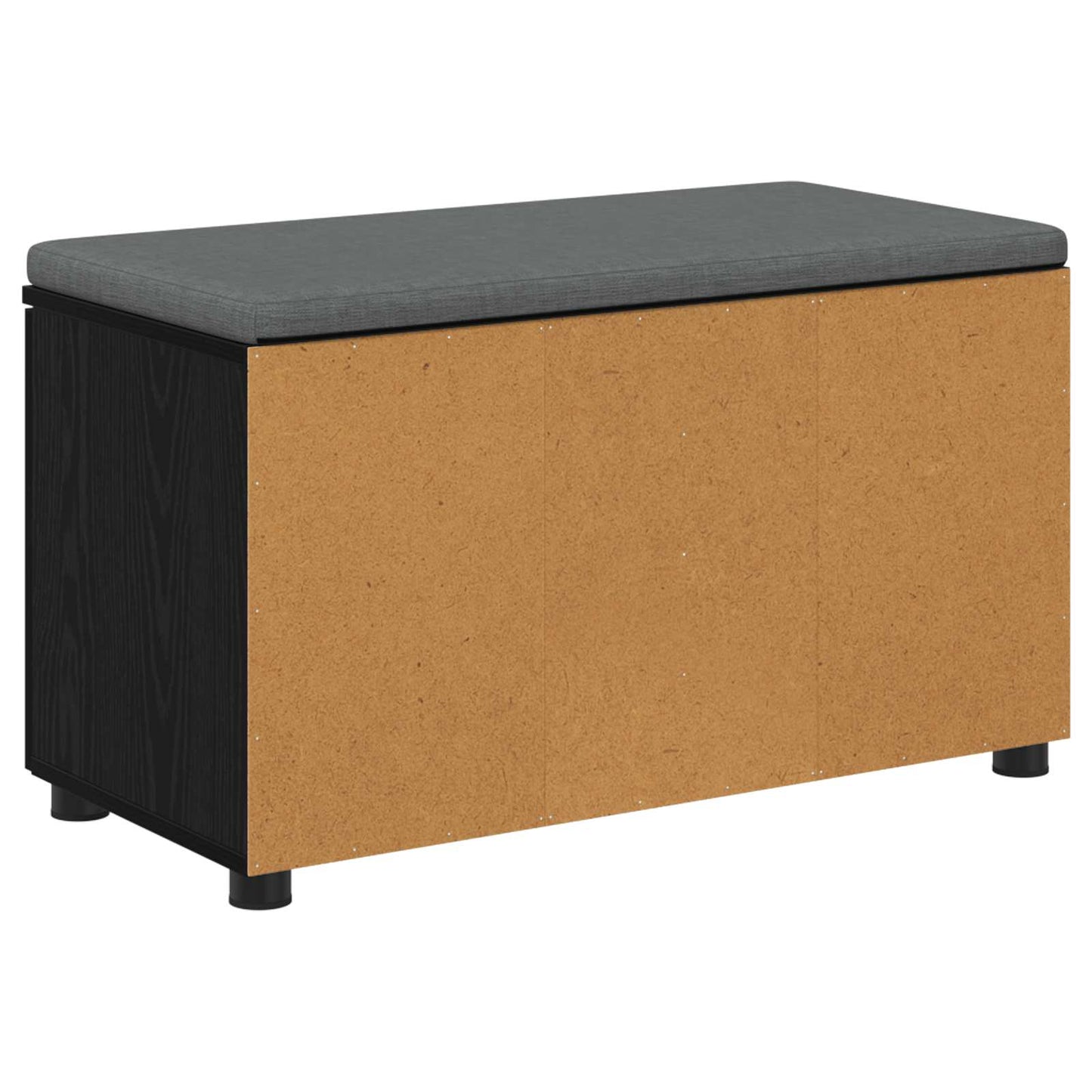 Hall Bench Black Oak 80 x 38 x 46 cm Engineered Wood and Fabric