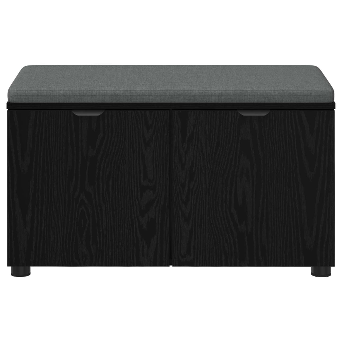Hall Bench Black Oak 80 x 38 x 46 cm Engineered Wood and Fabric
