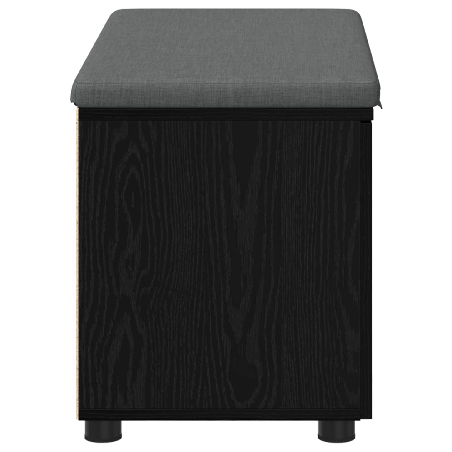 Hall Bench Black Oak 80 x 38 x 46 cm Engineered Wood and Fabric
