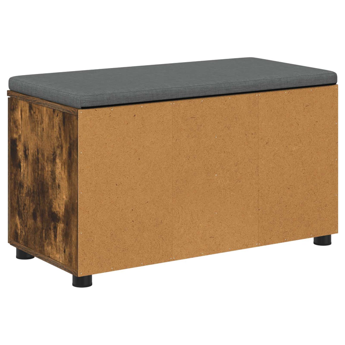 Hall Bench with Cushion with Shelf Smoked Oak 80 x 38 x 46 cm