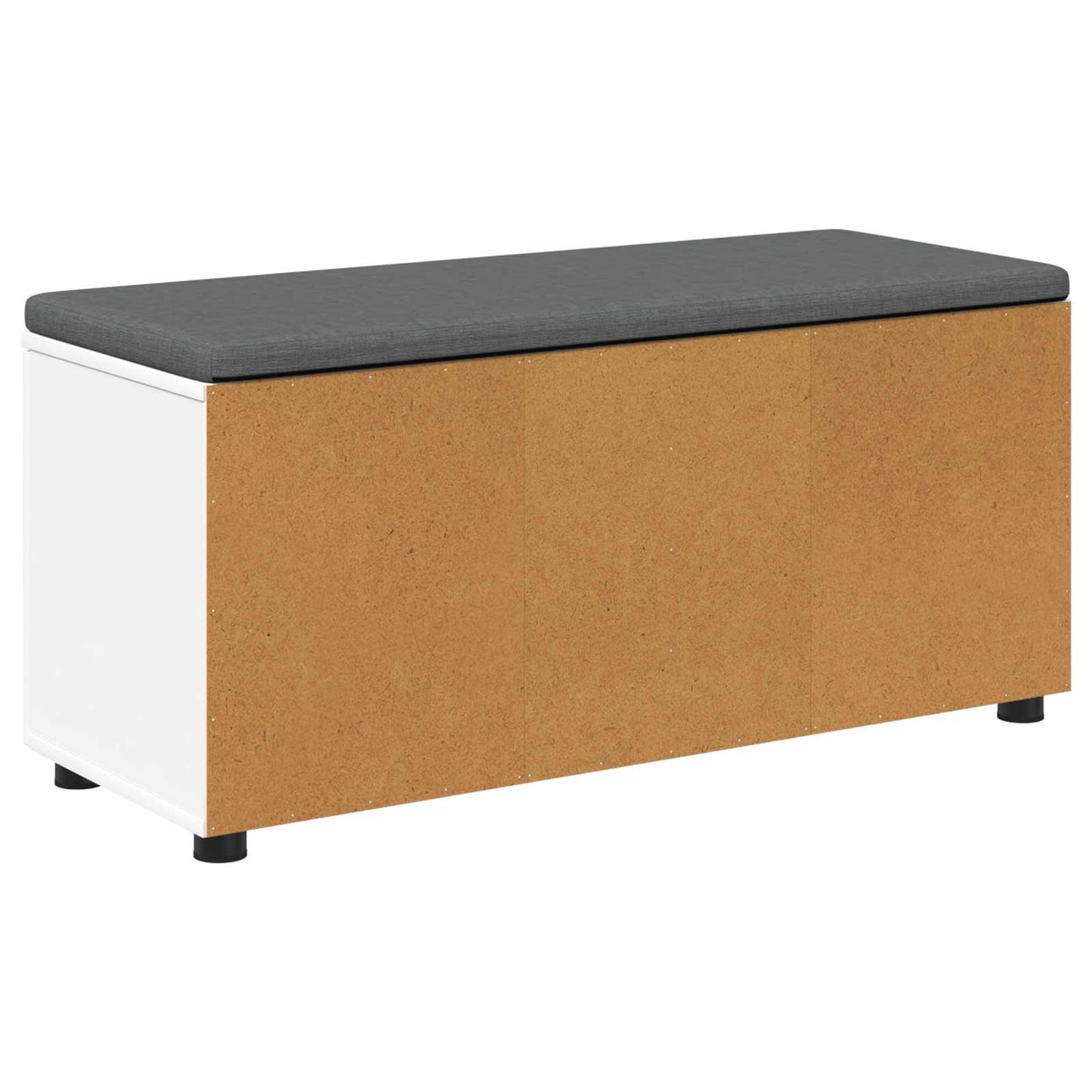 Hall Bench White 100 x 38 x 46 cm Engineered Wood and Fabric