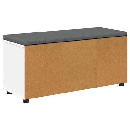 Hall Bench White 100 x 38 x 46 cm Engineered Wood and Fabric