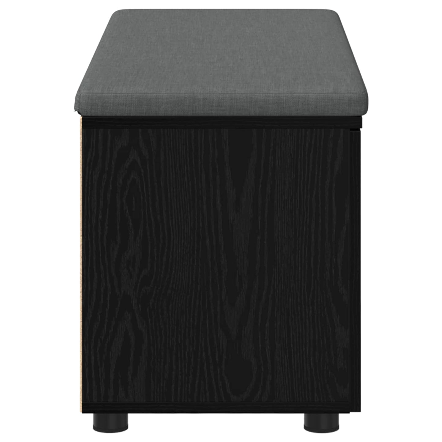 Hall Bench with Cushion with Shelf Black Oak 100 x 38 x 46 cm