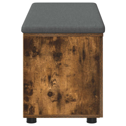 Hall Bench with Cushion with Shelf Smoked Oak 100 x 38 x 46 cm