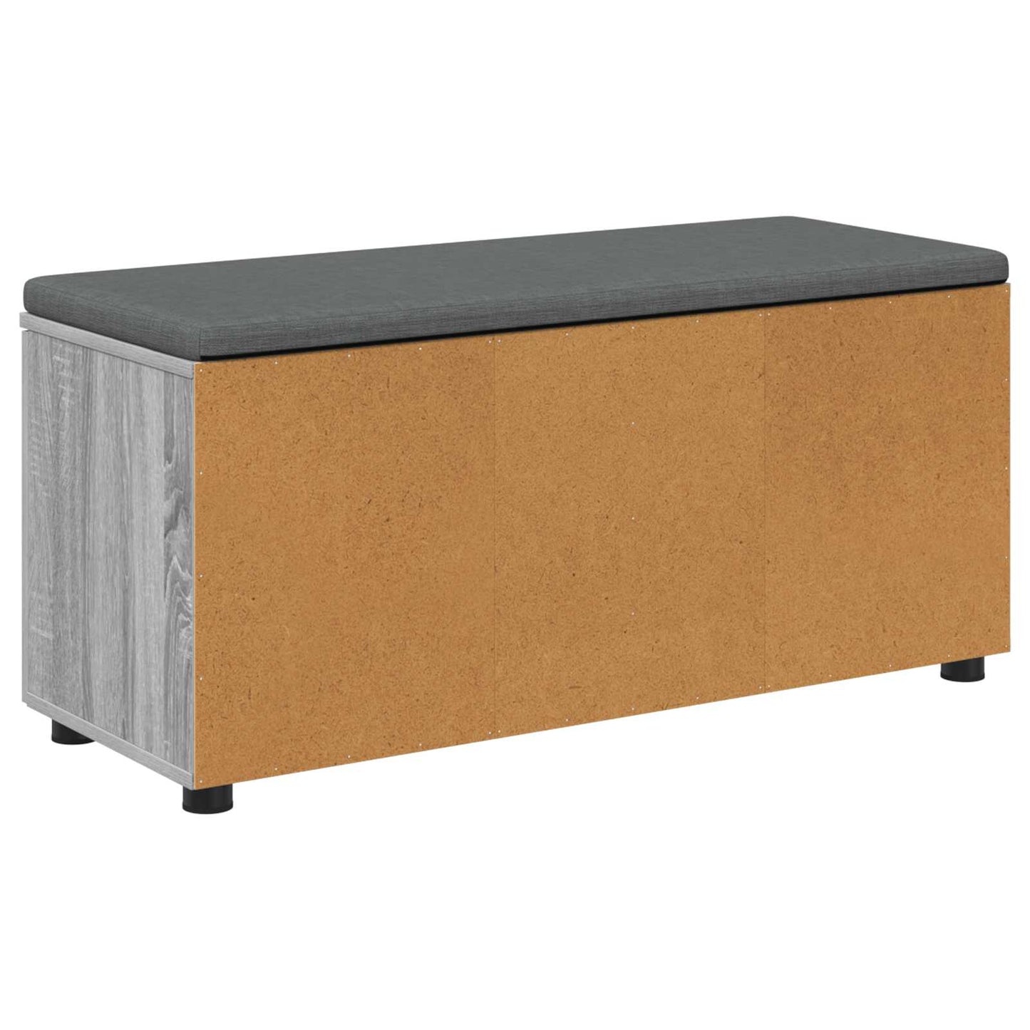 Hall Bench with Cushion with Shelf Grey Sonoma 100 x 38 x 46 cm