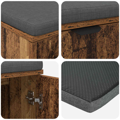 Hall Bench Old Wood 100 x 38 x 46 cm Engineered Wood and Fabric