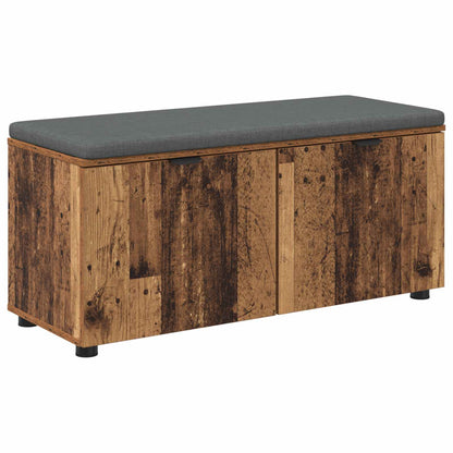 Hall Bench Old Wood 100 x 38 x 46 cm Engineered Wood and Fabric