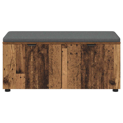 Hall Bench Old Wood 100 x 38 x 46 cm Engineered Wood and Fabric