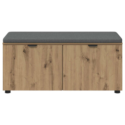 Hall Bench with Cushion with Shelf Artisan Oak 100 x 38 x 46 cm