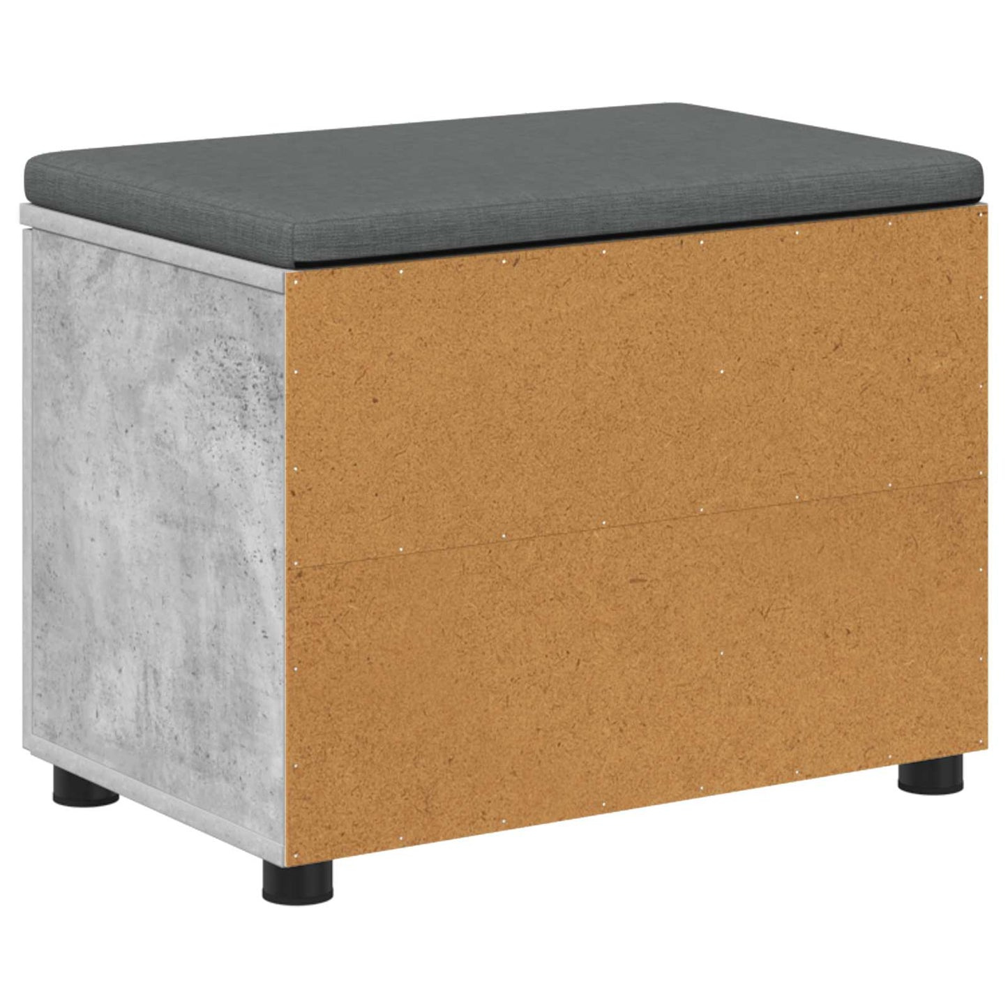 Hall Bench with Cushion with Door Concrete Grey 60 x 38 x 46 cm