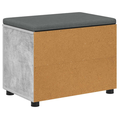 Hall Bench with Cushion with Door Concrete Grey 60 x 38 x 46 cm