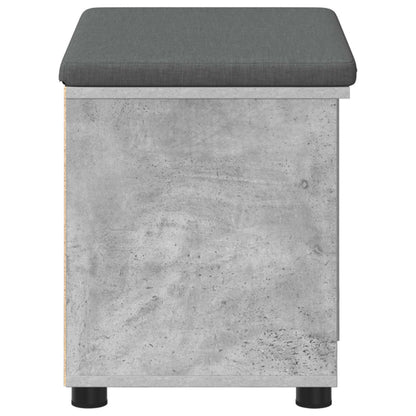 Hall Bench with Cushion with Door Concrete Grey 60 x 38 x 46 cm