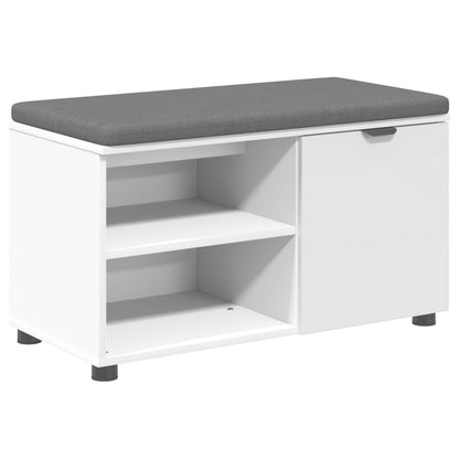 Hall Bench White 80 x 38 x 46 cm Engineered Wood and Fabric