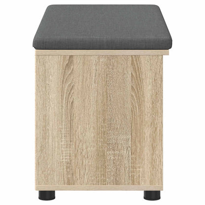 Hall Bench with Cushion with Shelf Sonoma Oak 80 x 38 x 46 cm