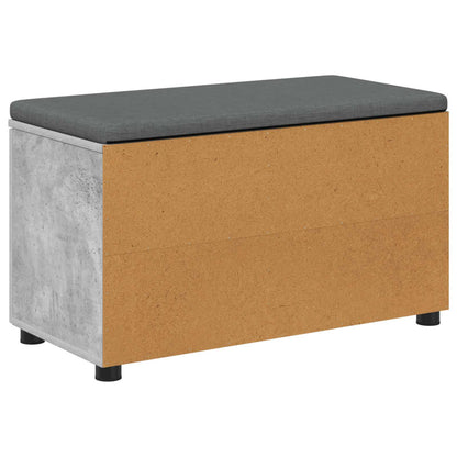 Hall Bench with Cushion with Door Concrete Grey 80 x 38 x 46 cm