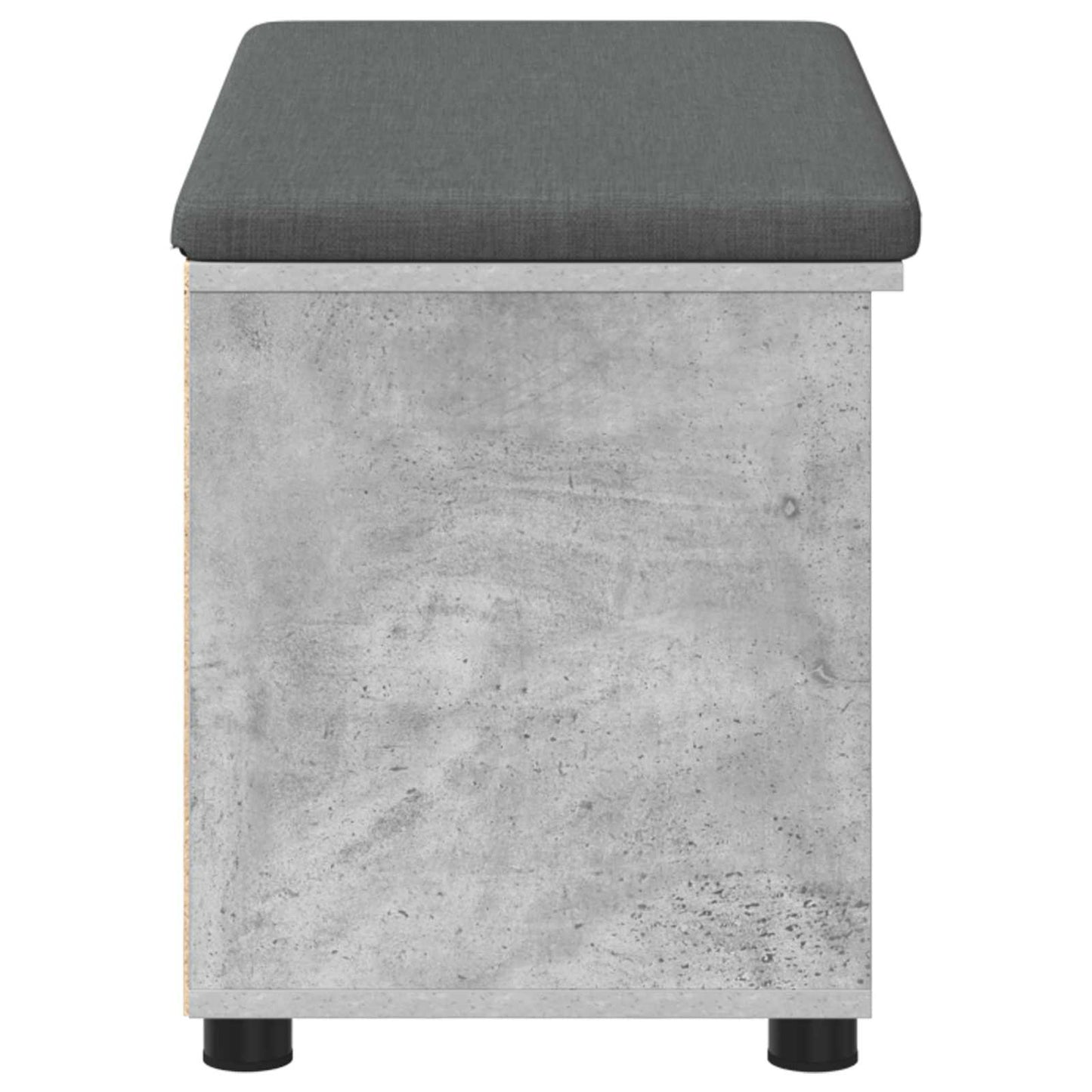 Hall Bench with Cushion with Door Concrete Grey 80 x 38 x 46 cm