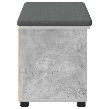 Hall Bench with Cushion with Door Concrete Grey 80 x 38 x 46 cm