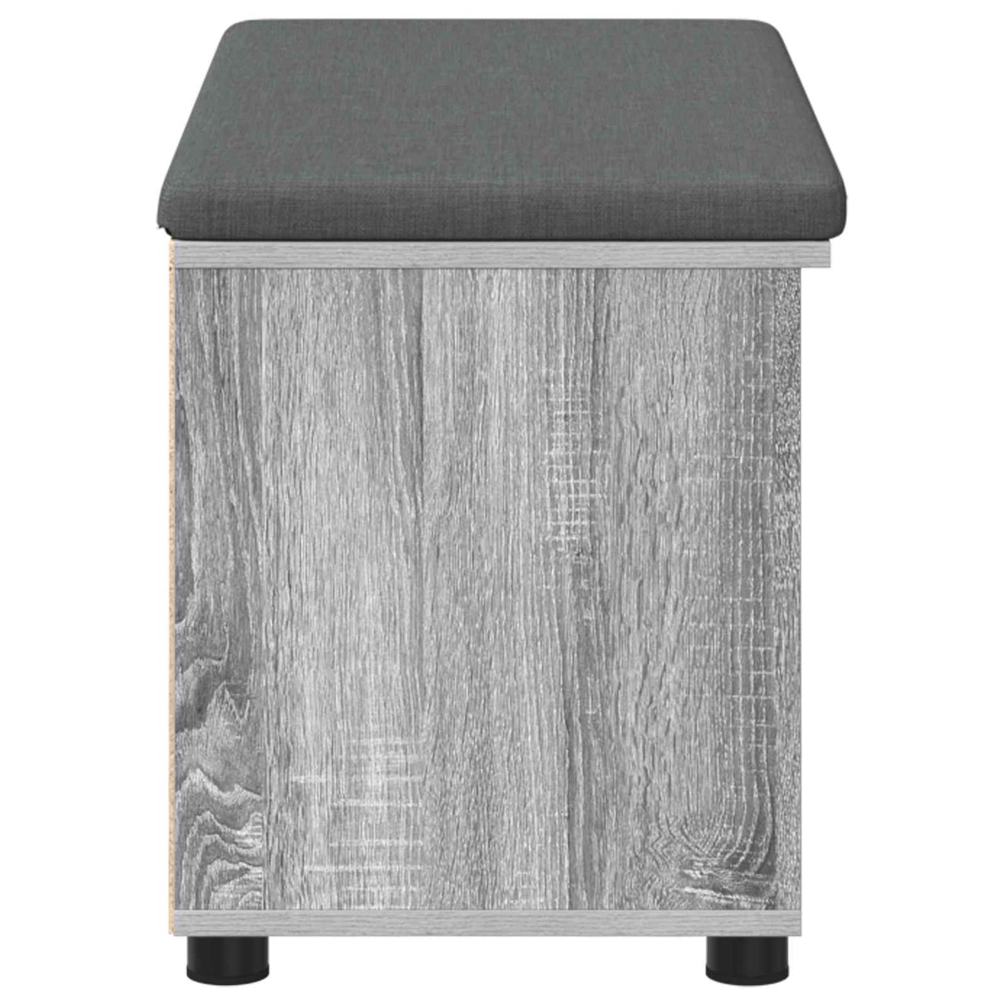 Hall Bench with Cushion with Shelf Grey Sonoma 80 x 38 x 46 cm