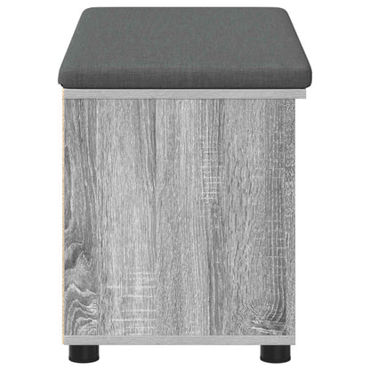 Hall Bench with Cushion with Shelf Grey Sonoma 80 x 38 x 46 cm