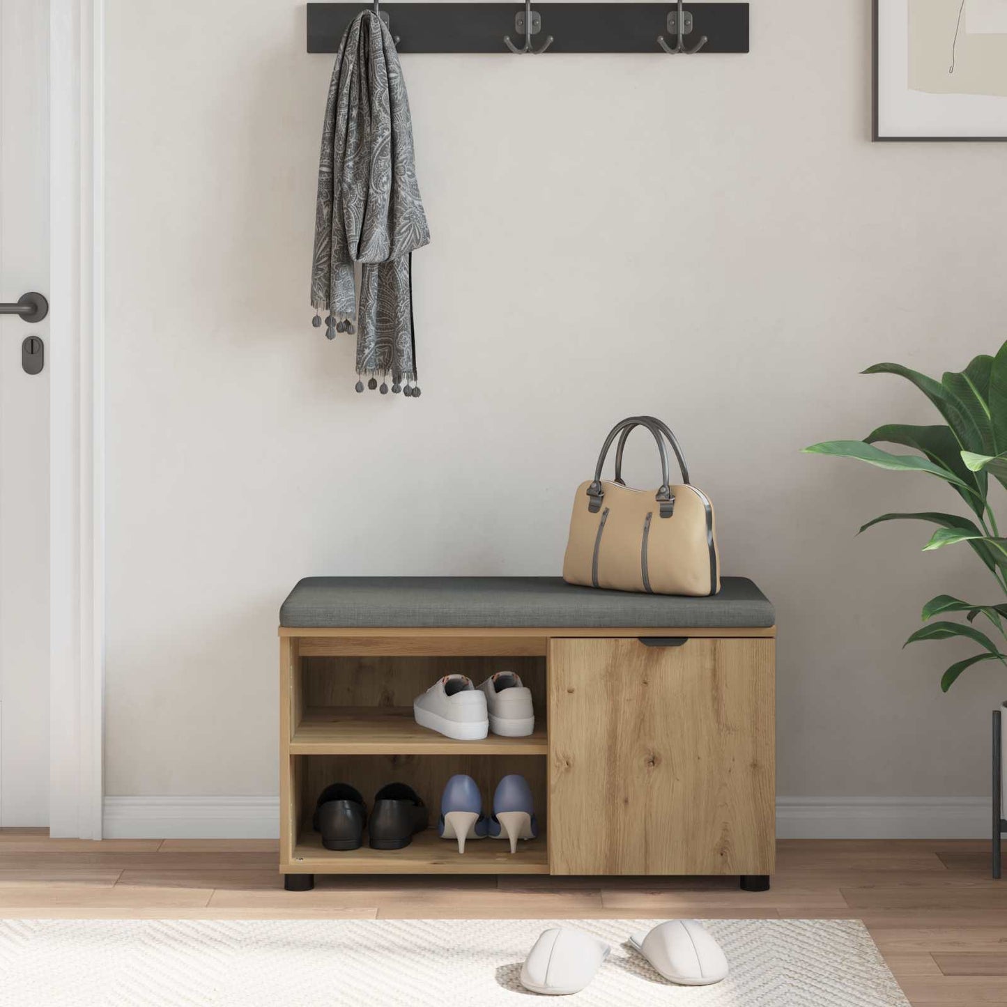 Hall Bench Artisan Oak 80 x 38 x 46 cm