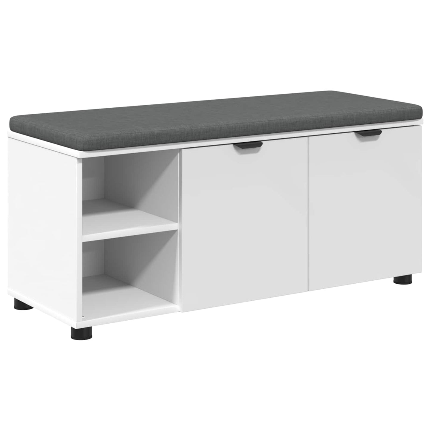 Hall Bench White 100 x 38 x 46 cm Engineered Wood and Fabric