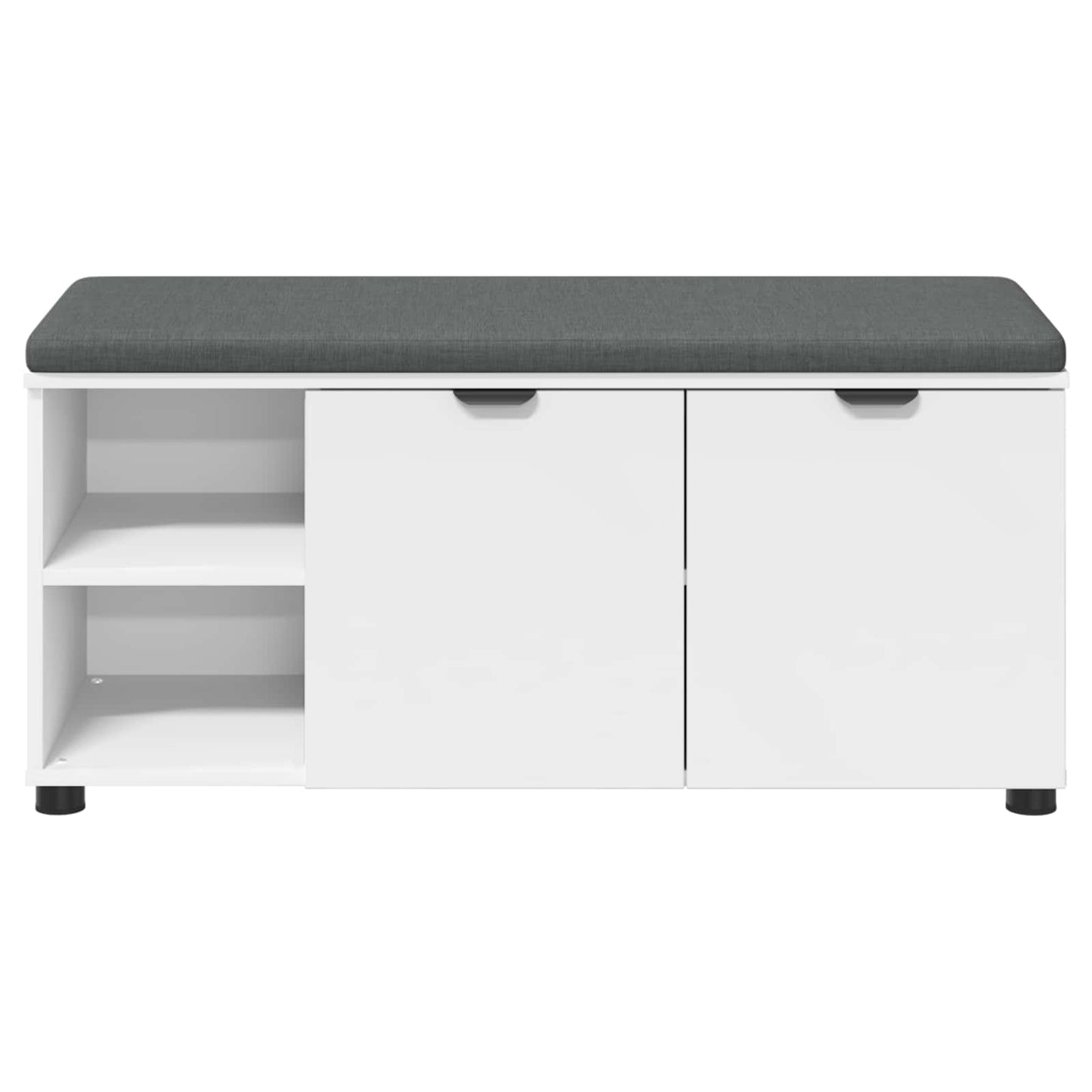 Hall Bench White 100 x 38 x 46 cm Engineered Wood and Fabric