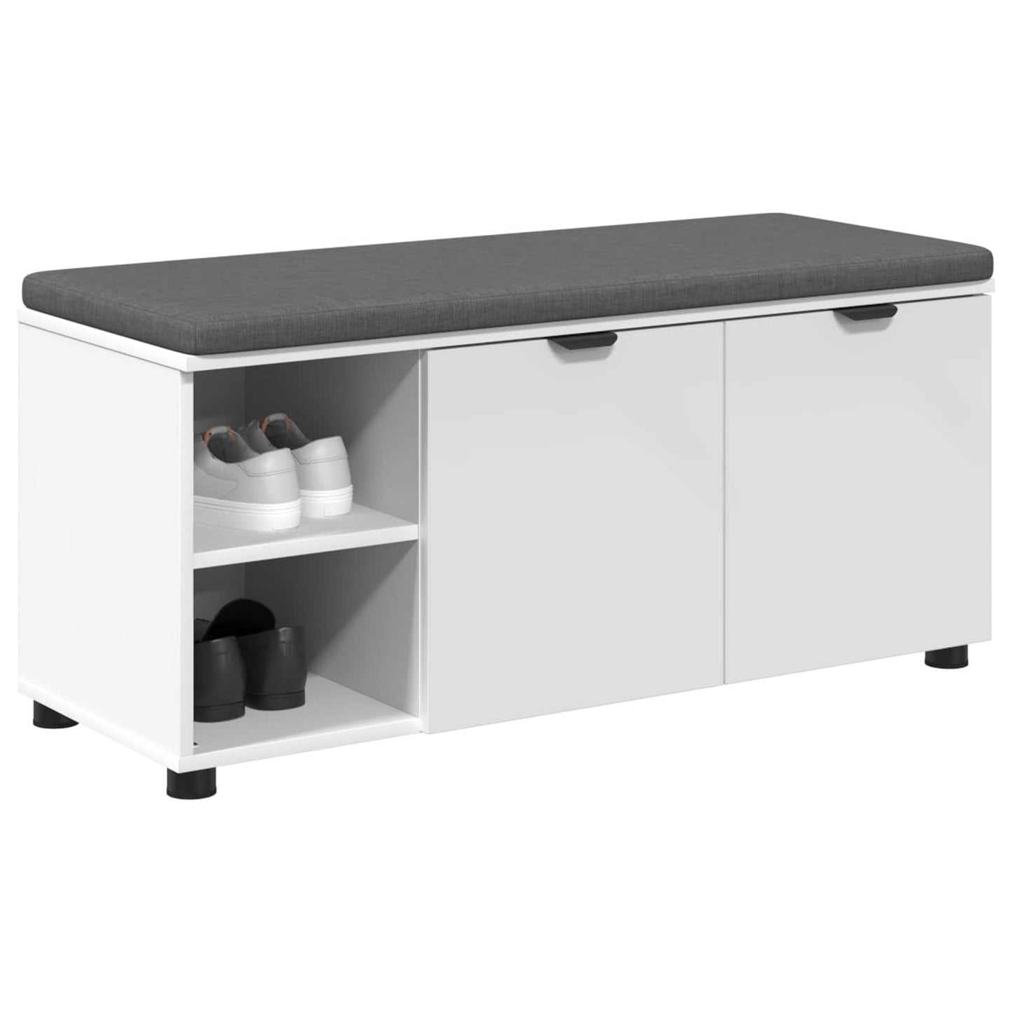 Hall Bench White 100 x 38 x 46 cm Engineered Wood and Fabric