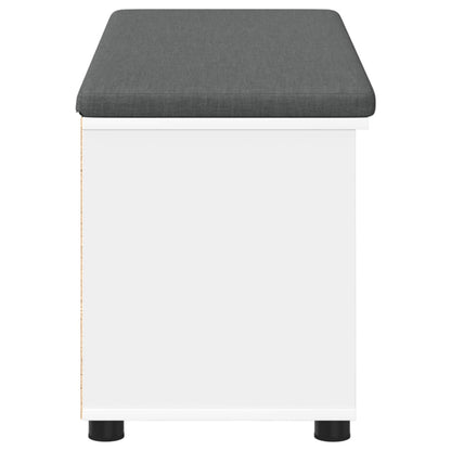 Hall Bench White 100 x 38 x 46 cm Engineered Wood and Fabric