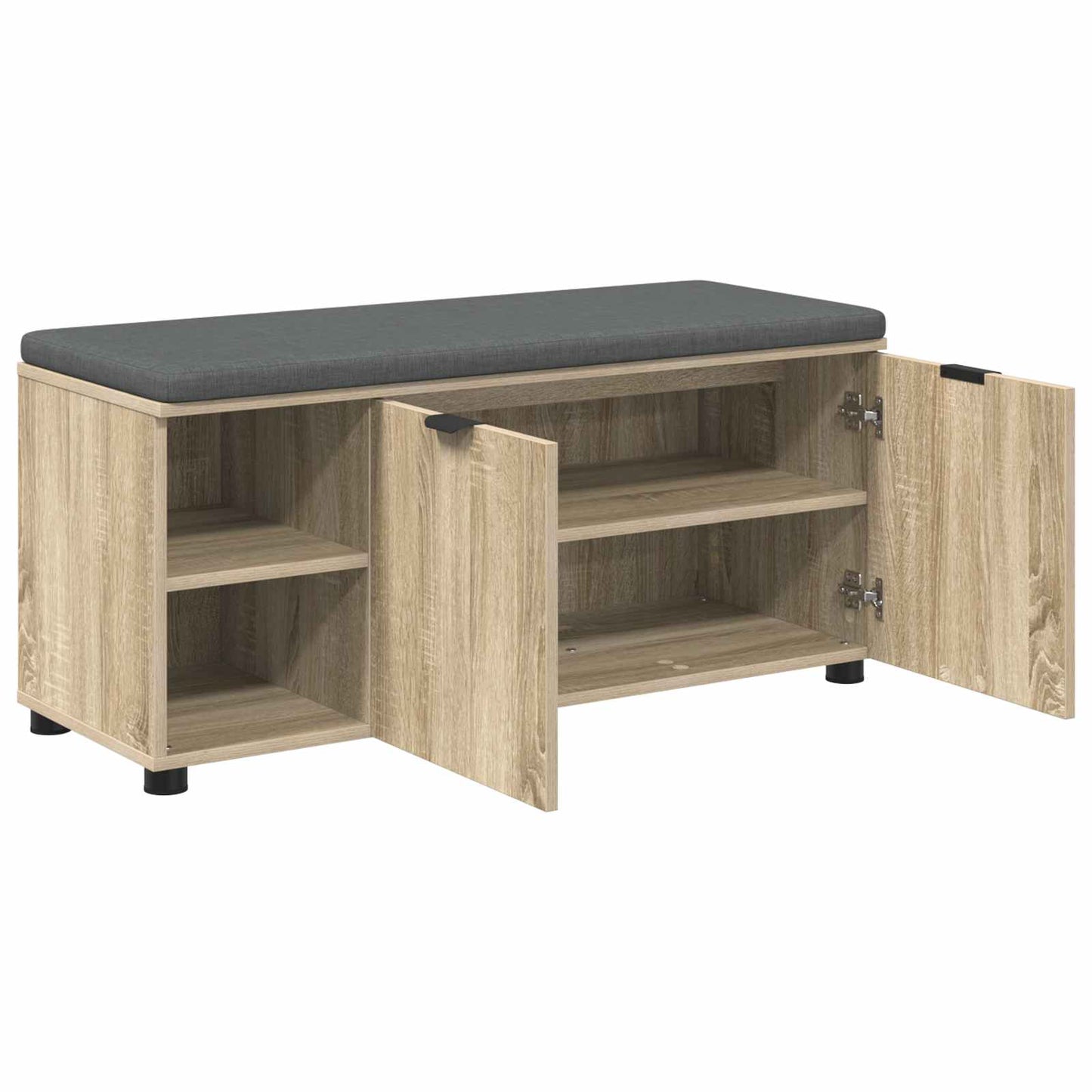 Hall Bench with Cushion with Shelf Sonoma Oak 100 x 38 x 46 cm