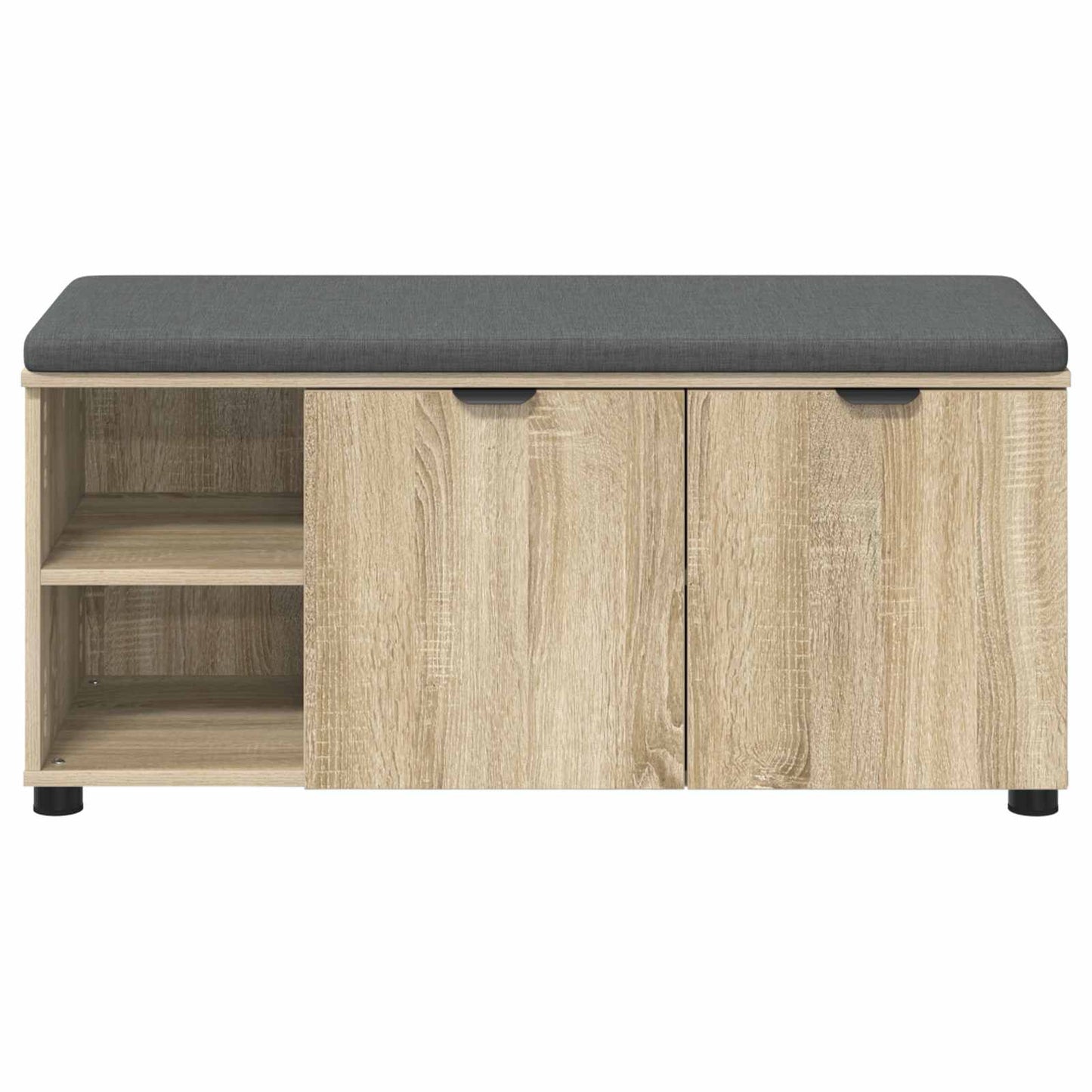 Hall Bench with Cushion with Shelf Sonoma Oak 100 x 38 x 46 cm