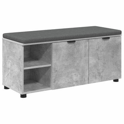 Hall Bench with Cushion Concrete Grey 100 x 38 x 46 cm