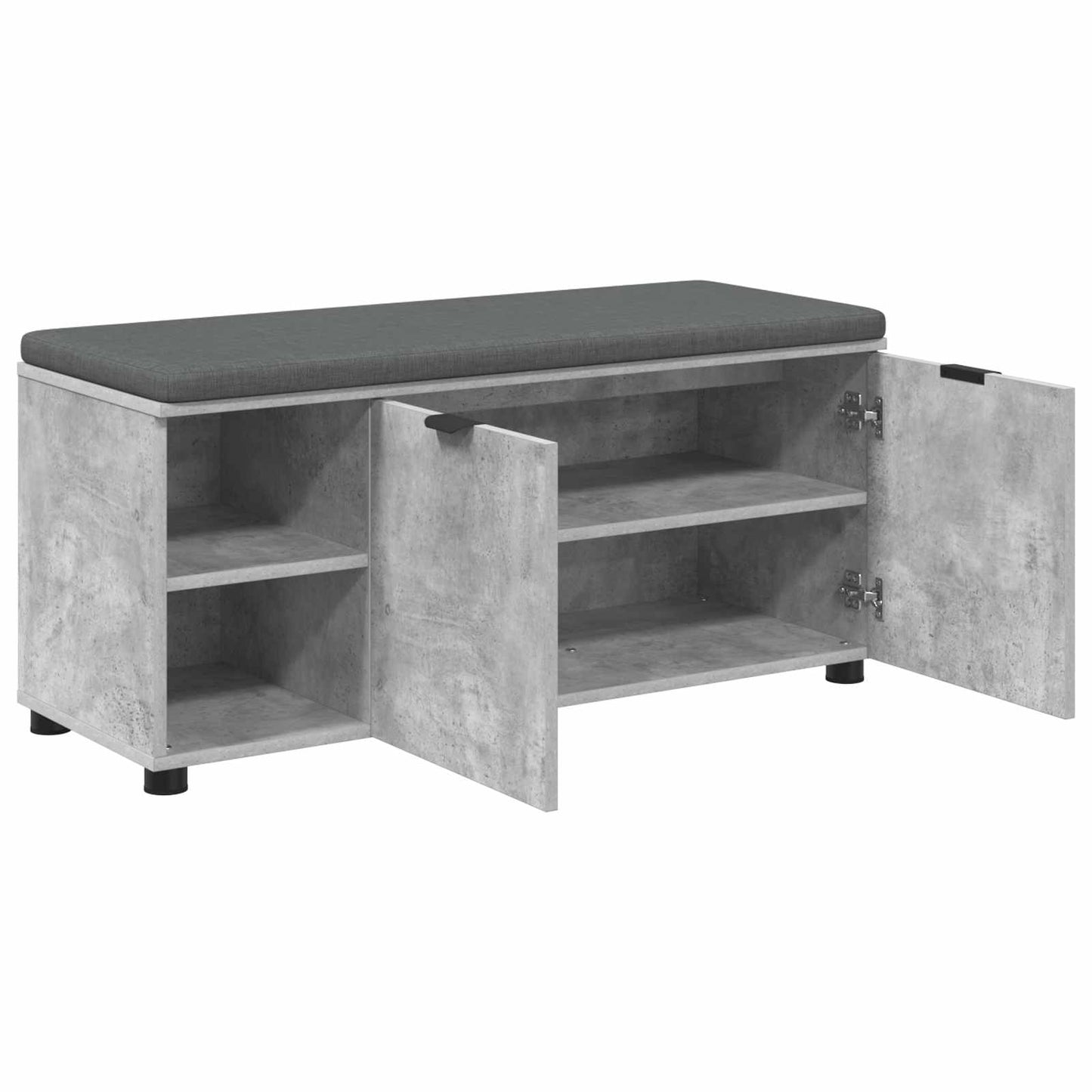 Hall Bench with Cushion Concrete Grey 100 x 38 x 46 cm