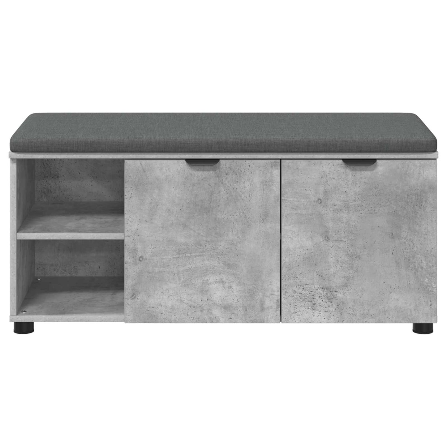 Hall Bench with Cushion Concrete Grey 100 x 38 x 46 cm