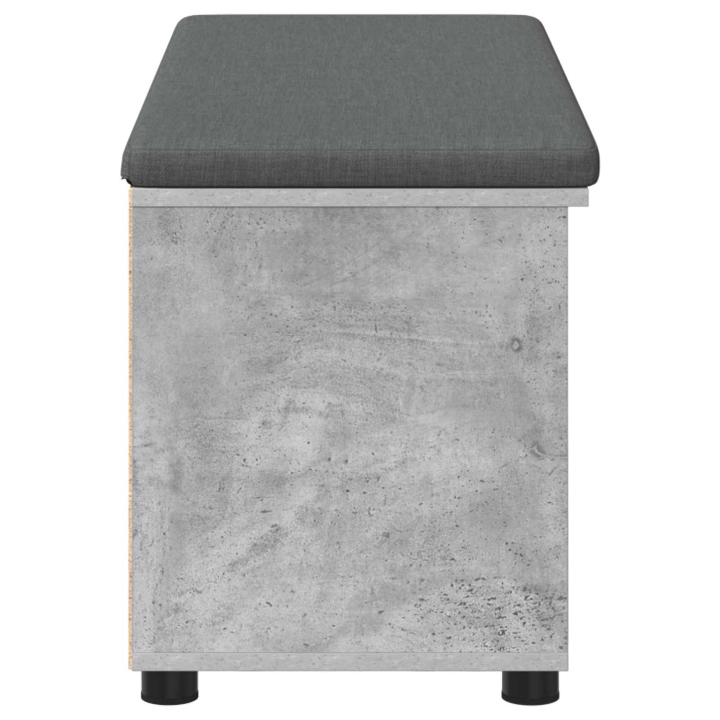 Hall Bench with Cushion Concrete Grey 100 x 38 x 46 cm
