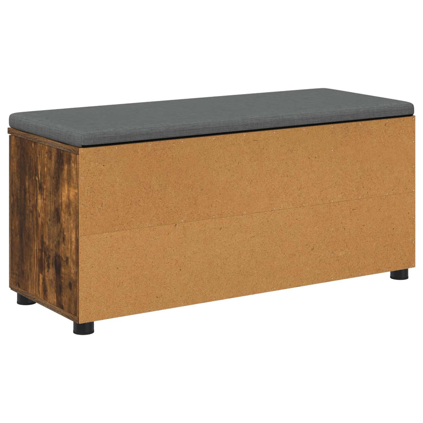 Hall Bench with Cushion with Shelf Smoked Oak 100 x 38 x 46 cm