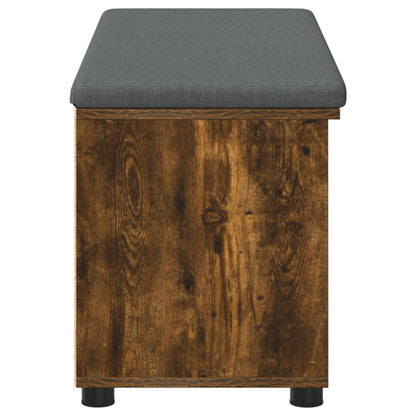 Hall Bench with Cushion with Shelf Smoked Oak 100 x 38 x 46 cm