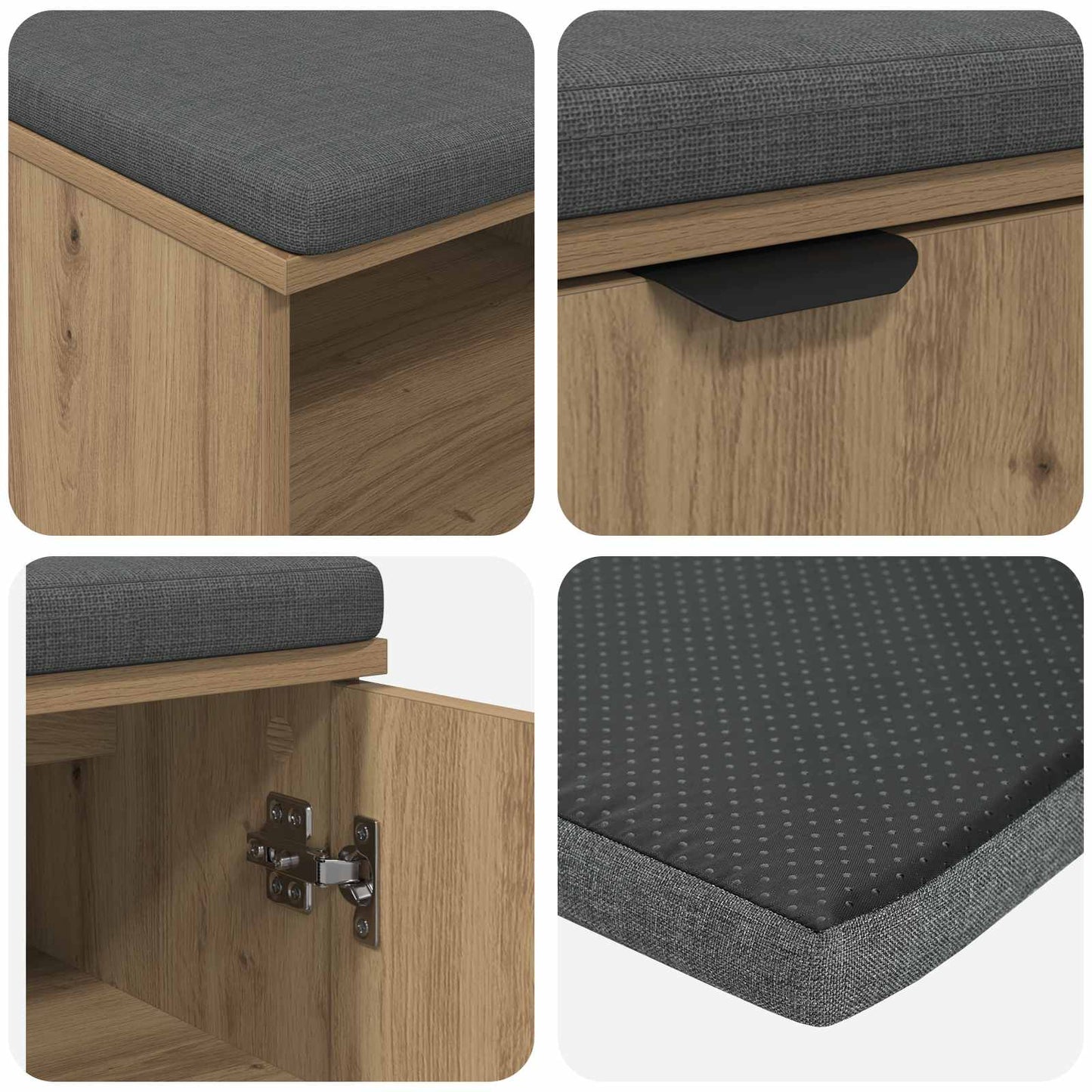 Hall Bench Artisan Oak 100 x 38 x 46 cm