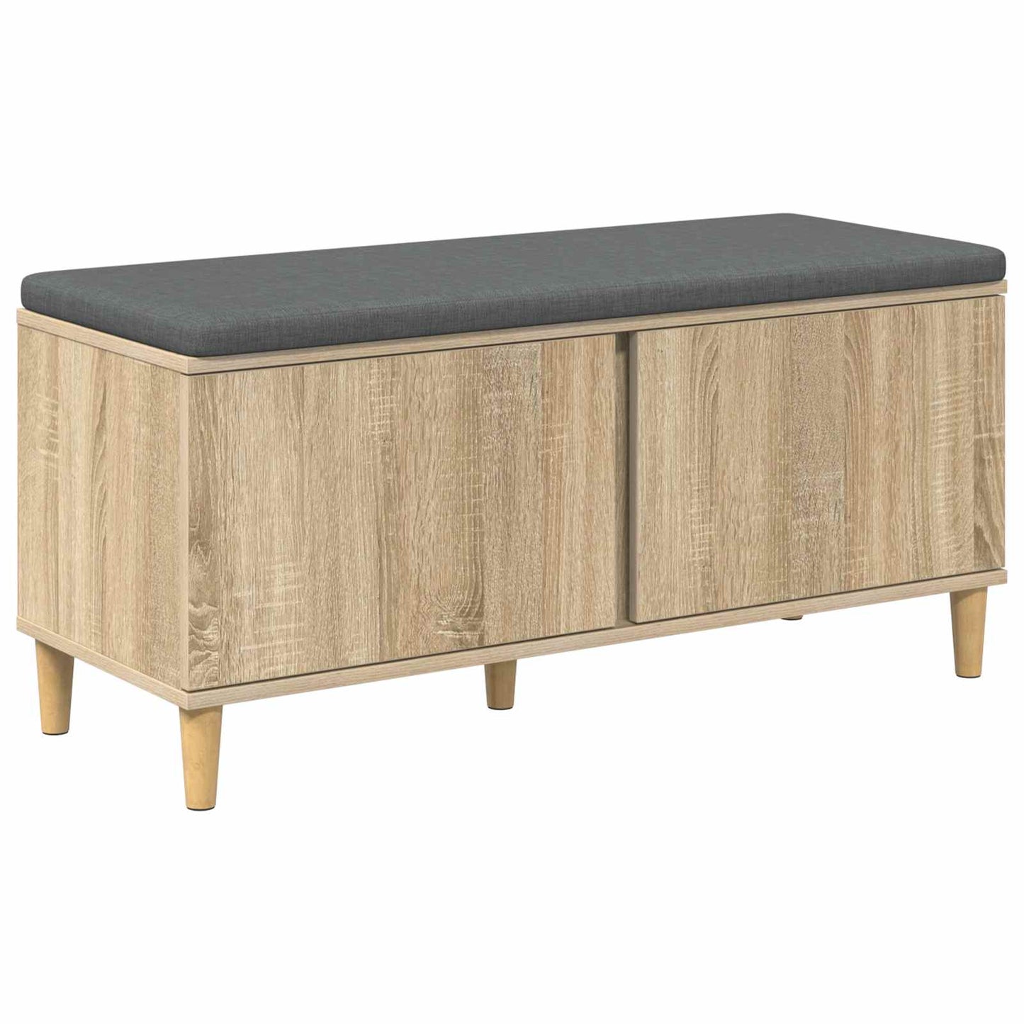 Hall Bench with Cushion with Door Sonoma Oak 100 x 38 x 46 cm